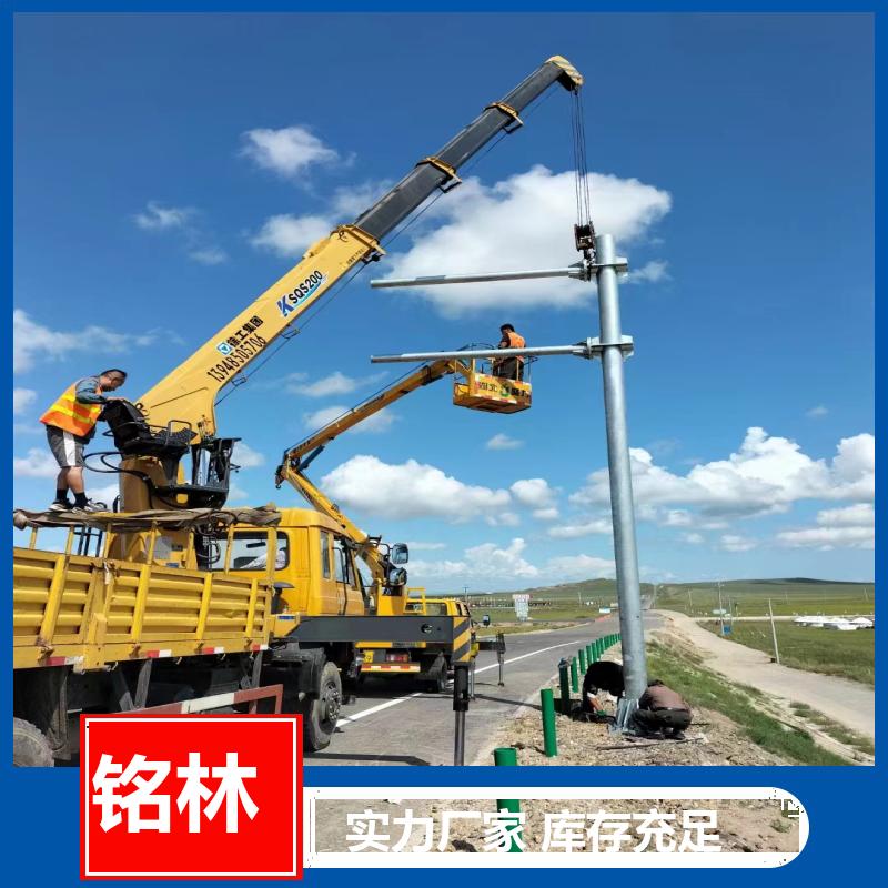 喷塑 乡村道路 单柱式交通标志杆 圆柱形 多年行业经验 铭林