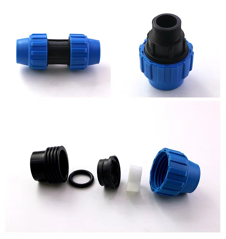 PE quick connect pipe fittings, non hot melt reducing tee elbow, quick connector, Guotai Haode