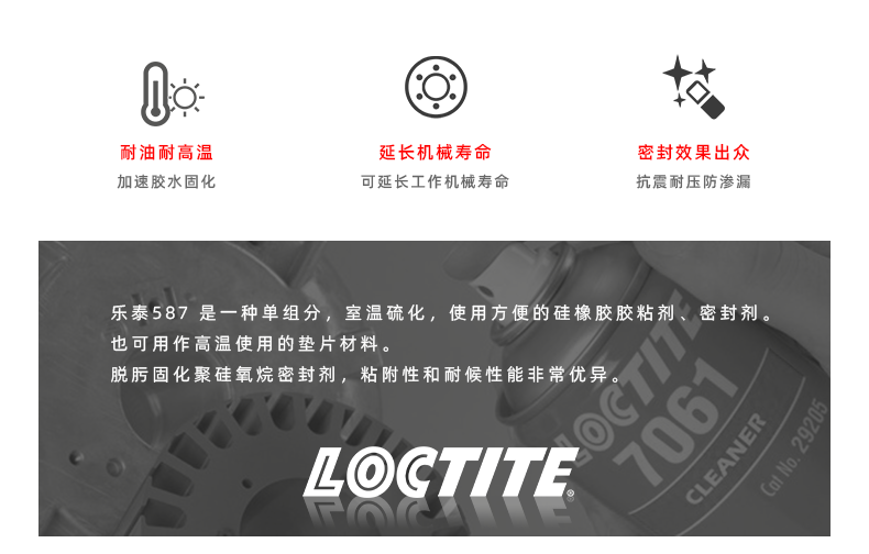 Wholesale of Loctite 587 adhesive, rigid metal flange, flat sealant, and dealers of Henkel Loctite