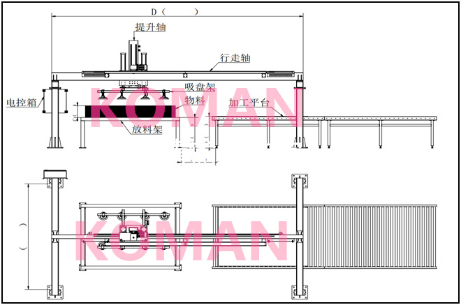 Laser cutting machine, CNC fully automatic loading and unloading machine, vacuum suction steel plate, stone, glass gantry lifting equipment