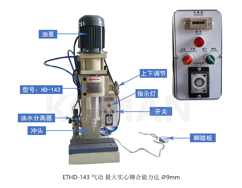 Precision pneumatic riveting machine, scissor hardware bracket, shelf accessories, riveting machine, solid hollow rotary riveting machine