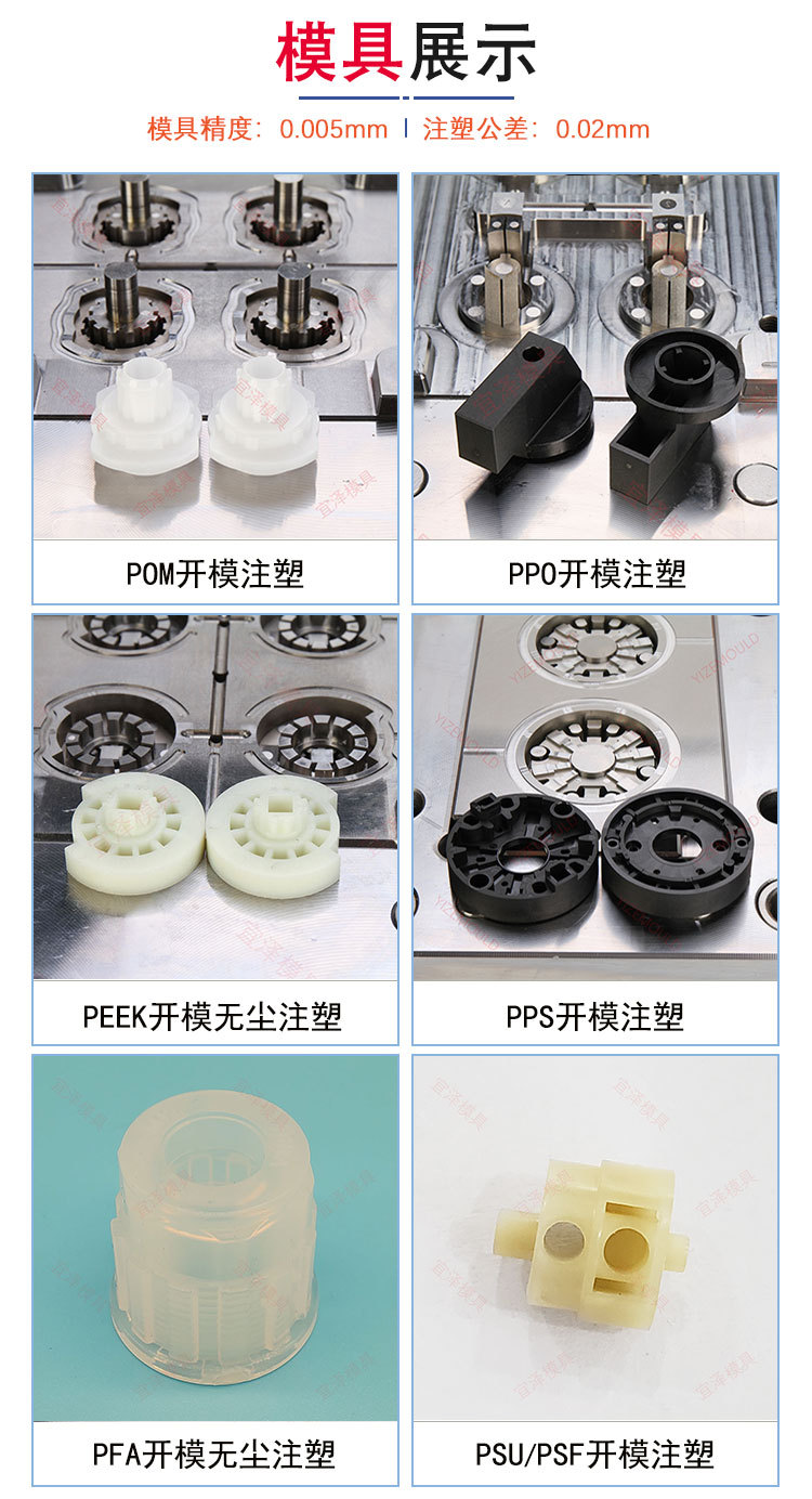 Peek injection molding products POM PPO PPS PEI PSU PSF special plastic mold injection molding processing Yize