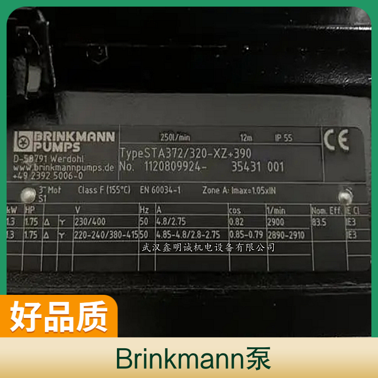 德国Brinkmann 离心泵螺杆泵 工业自动化系统配件 边立式