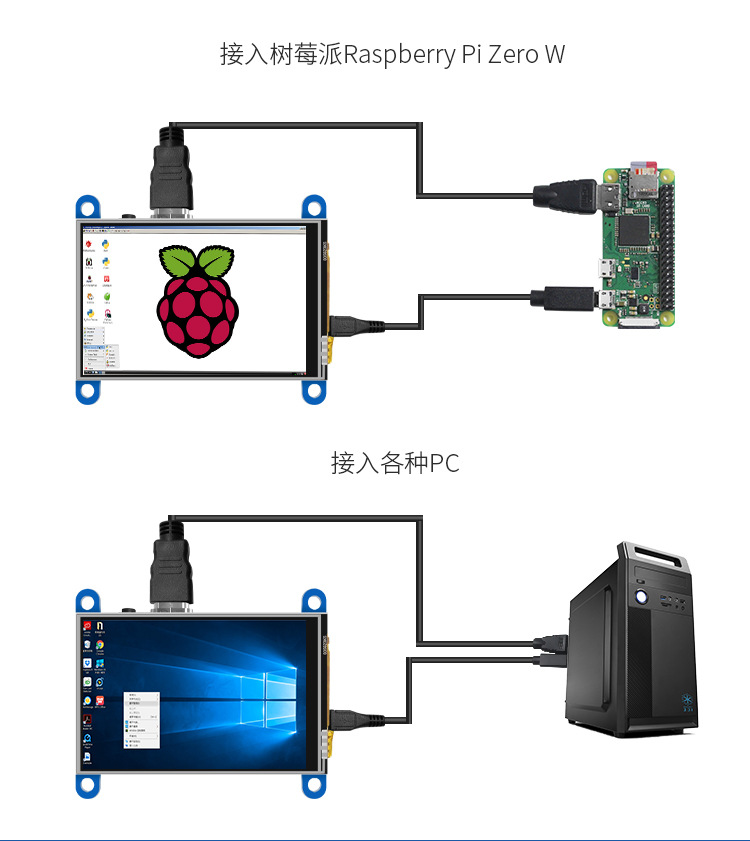 3.5-inch TFT resistive touch screen HDMI LCD module DIY raspberry pie display LCD color display screen