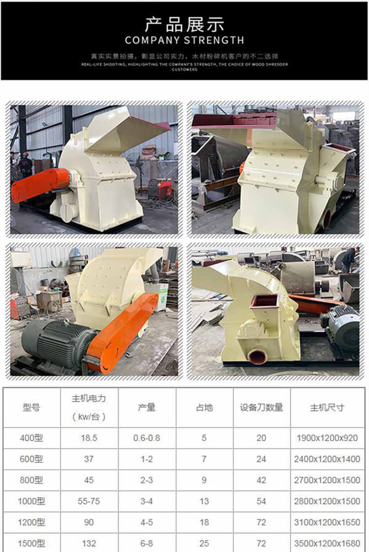 Wood crusher Yushen processing template tree branches, corn cob scraps, high manganese steel quenching hammer pieces