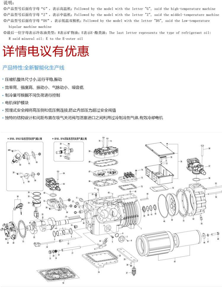 Bolet air-cooled unit with medium and low temperature YBF4VCS-6.2ZR cold storage refrigeration compressor