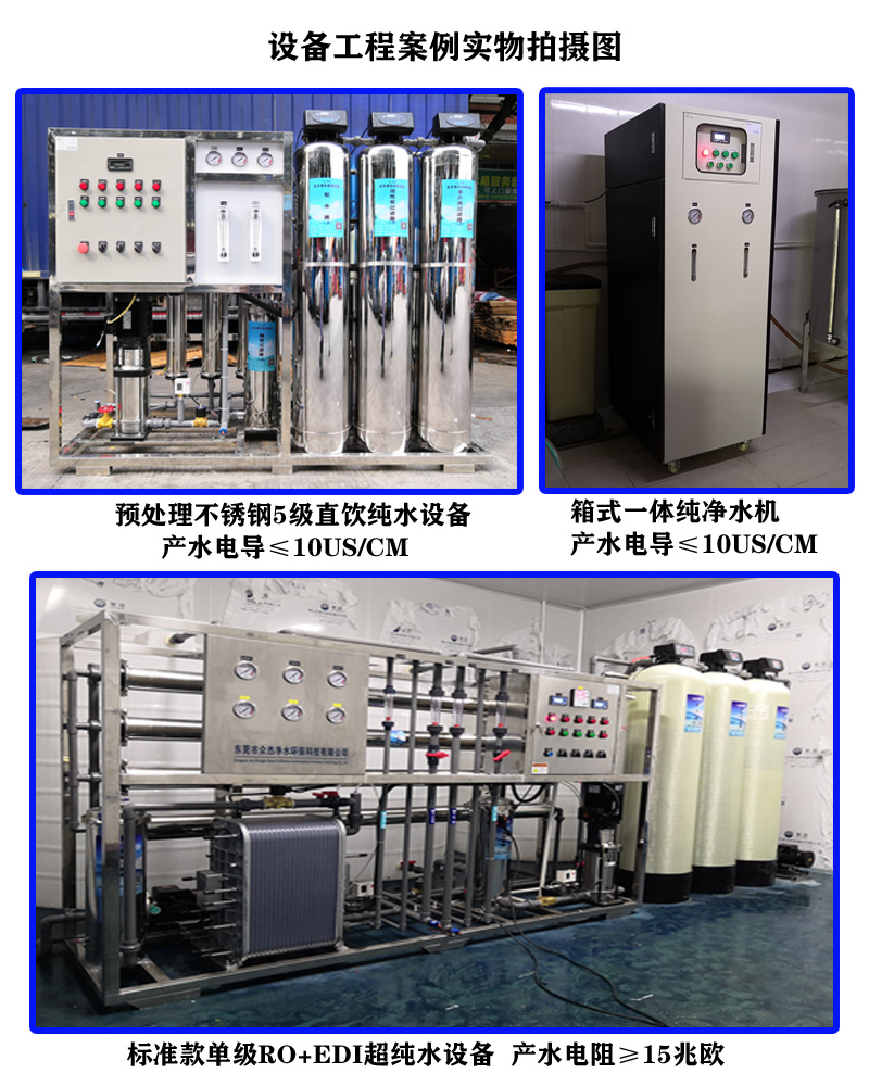 Cleaning plant deionized water machine pure water filtration equipment RO dual stage reverse osmosis industrial high purity water treatment system