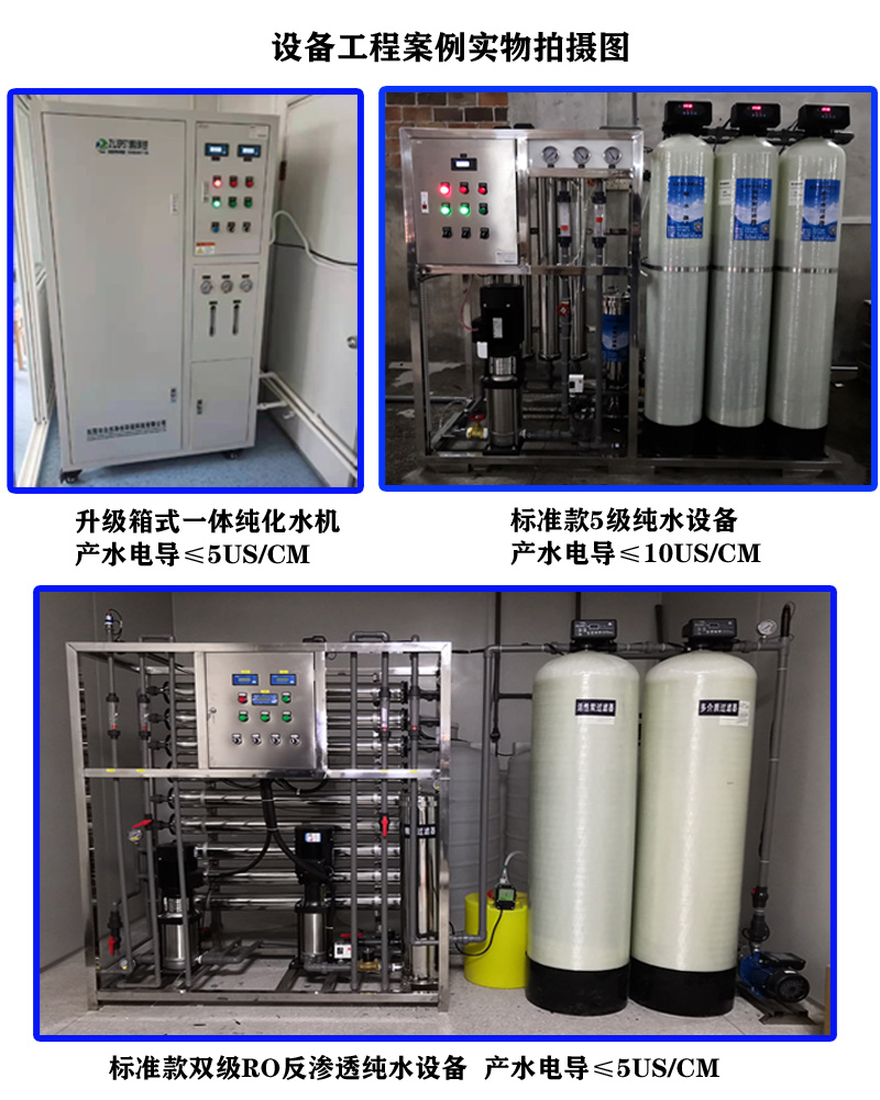 Cleaning plant deionized water machine pure water filtration equipment RO dual stage reverse osmosis industrial high purity water treatment system