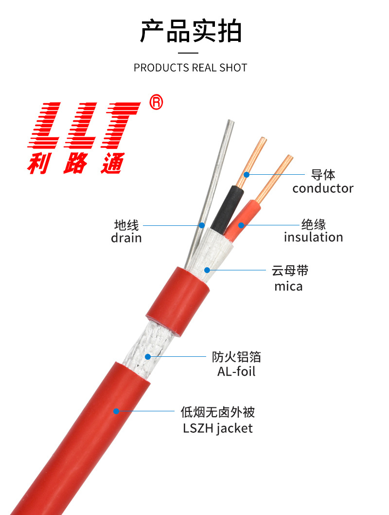 Lilutong English Standard LPCB Fireproof Cable 2 3 4 core 1.0 1.5 2.5 4 square meter Fire Alarm Line