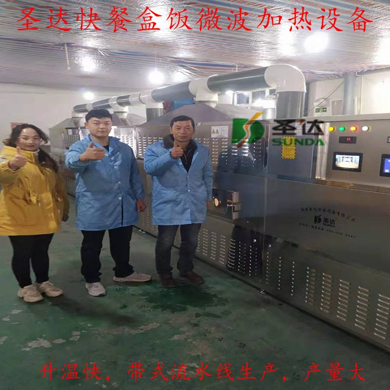 隧道式微波盒饭加热设备 不锈钢板设计制造 操作简单方便