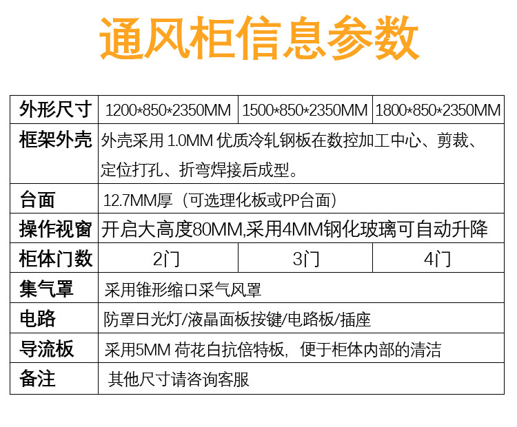 Production laboratory fume hood, all steel floor standing fume hood, supplied by the manufacturer