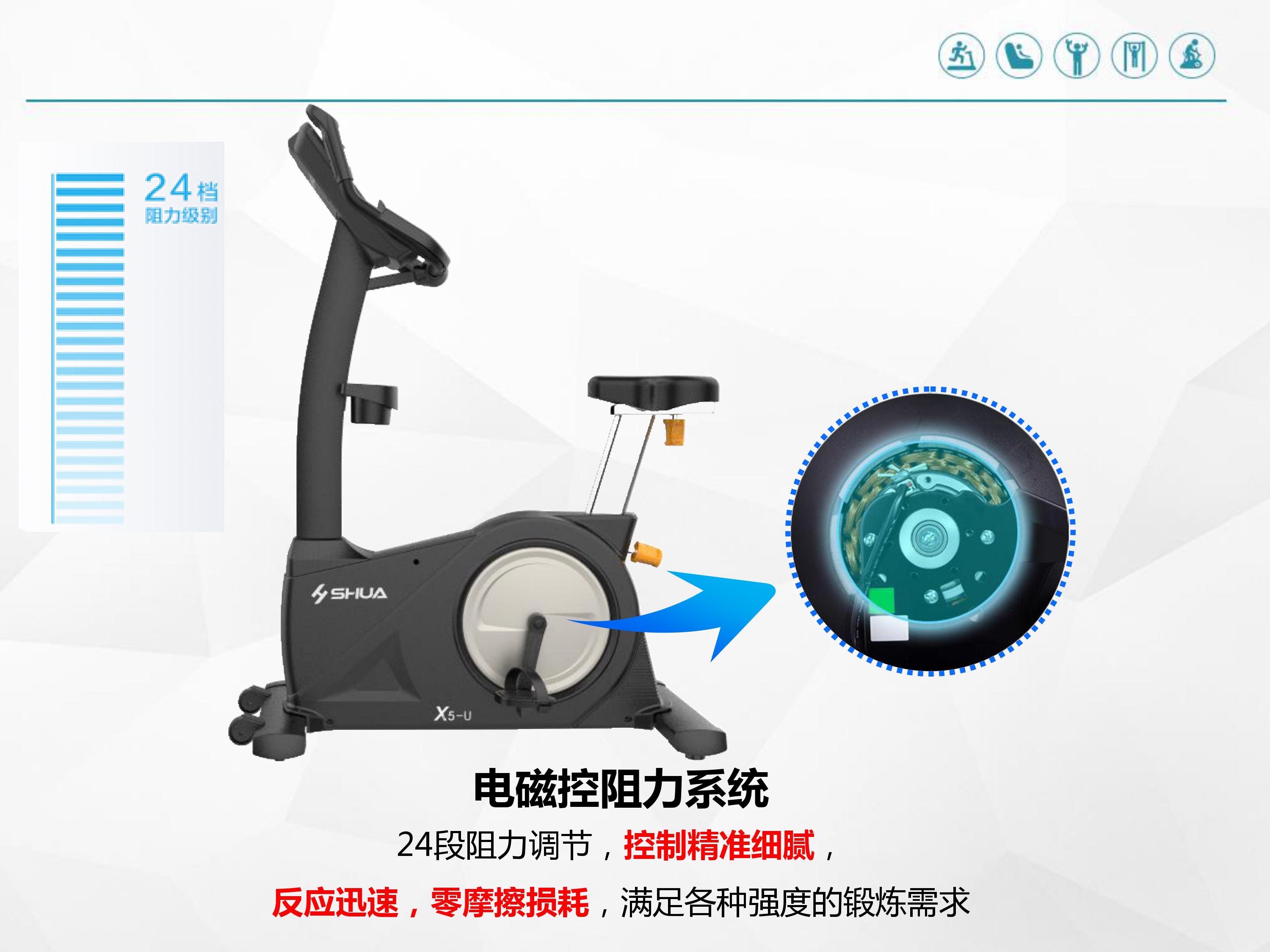 Gym Equipment Fitness Bike X5-U Deluxe Household Magnetic Controlled Bicycle Indoor Dynamic Bike SH-B6500U