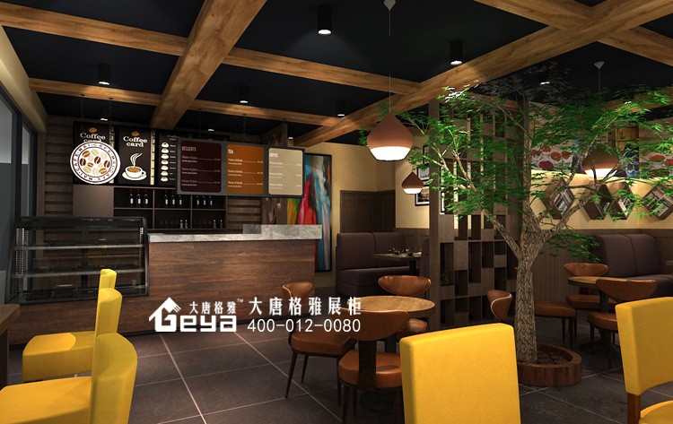 Coffee Bar Design and Production Company Manufacturer - Commercial Display Cabinet Shop Unified Construction - Decoration Design Datang Geya