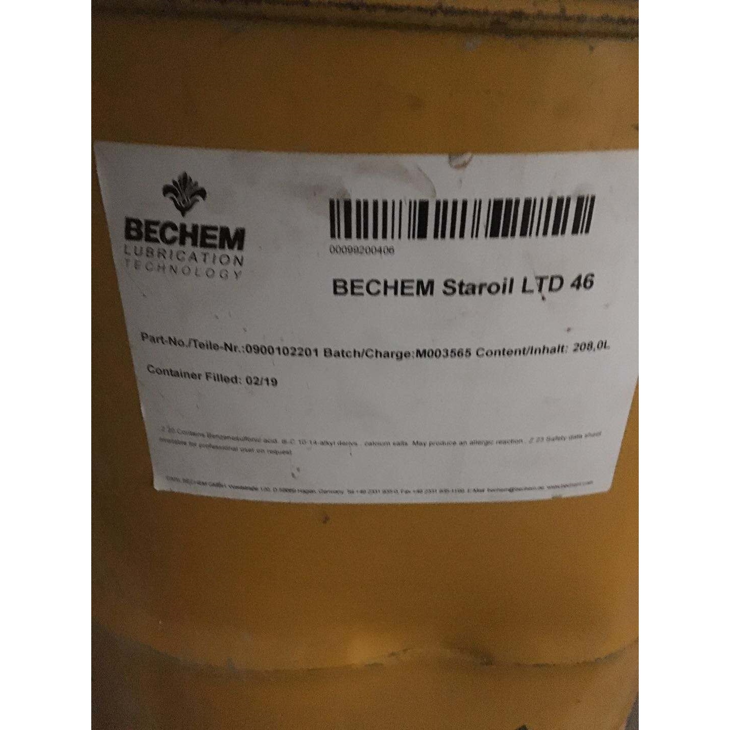 倍可涡轮机油BECHEM STAROIL LTD46/LTD32 68 汽轮机油 HVI46
