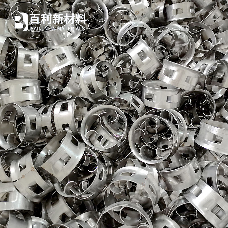 Baili supplies 304 stainless steel flat ring packing for single and double flanged separation towers with metal stepped rings