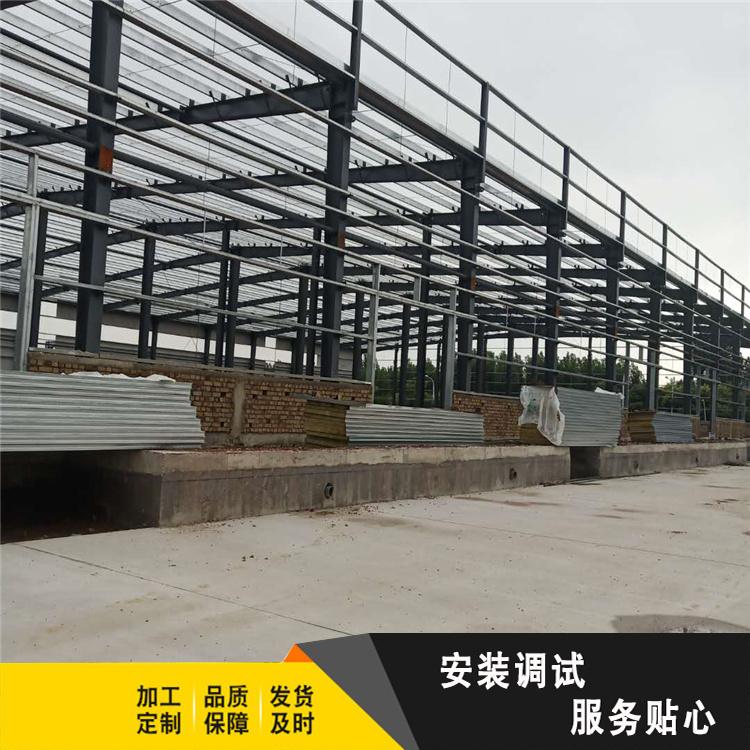 鲁新钢结构回收安装厂房工程 九成新旧钢构车间批发
