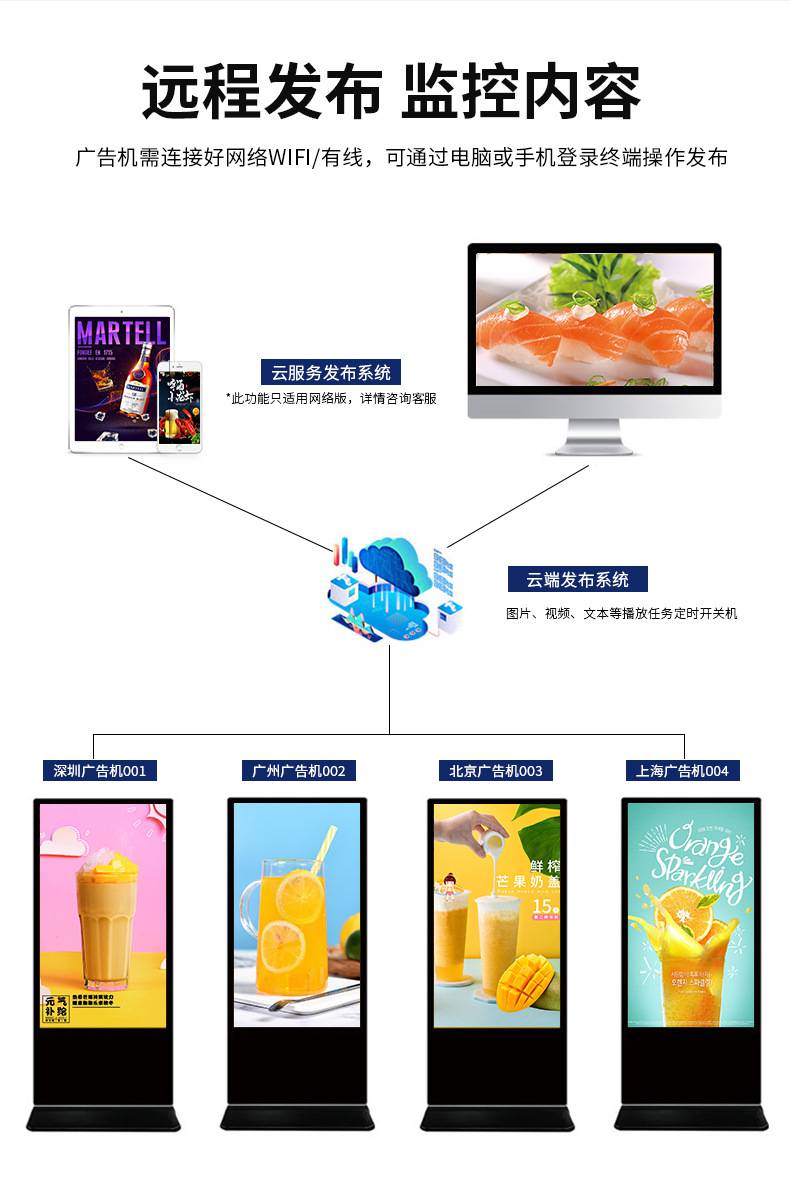 43-49-55 inch floor mounted touch screen advertising machine, video player query all-in-one machine