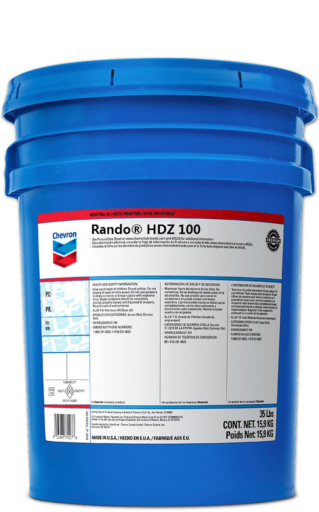 雪佛龙Rando HDZ 15 22 32 VG46 68 100 150号超级宽温抗磨液压油