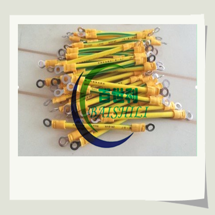 Baishili photovoltaic grounding wire through the door, grounding connection wire, yellow and green dual color jumper wire distribution box, electrostatic soft copper wire, equipment room equipment, bare copper wire, multi-core yellow and green electrostatic grounding wire