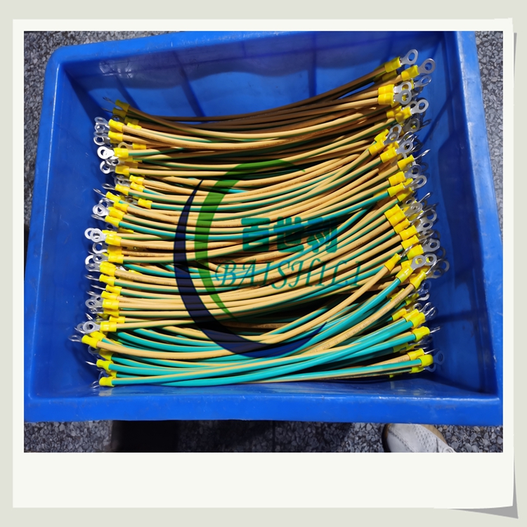 Baishili photovoltaic grounding wire through the door, grounding connection wire, yellow and green dual color jumper wire distribution box, electrostatic soft copper wire, equipment room equipment, bare copper wire, multi-core yellow and green electrostatic grounding wire