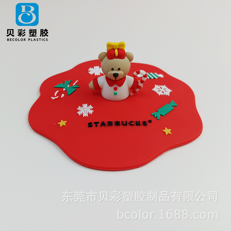 Cartoon Starbucks Silicone Cup Lid Coffee Cup Lid 3D Ins Wind Ceramic Cup Dust Source Manufacturer