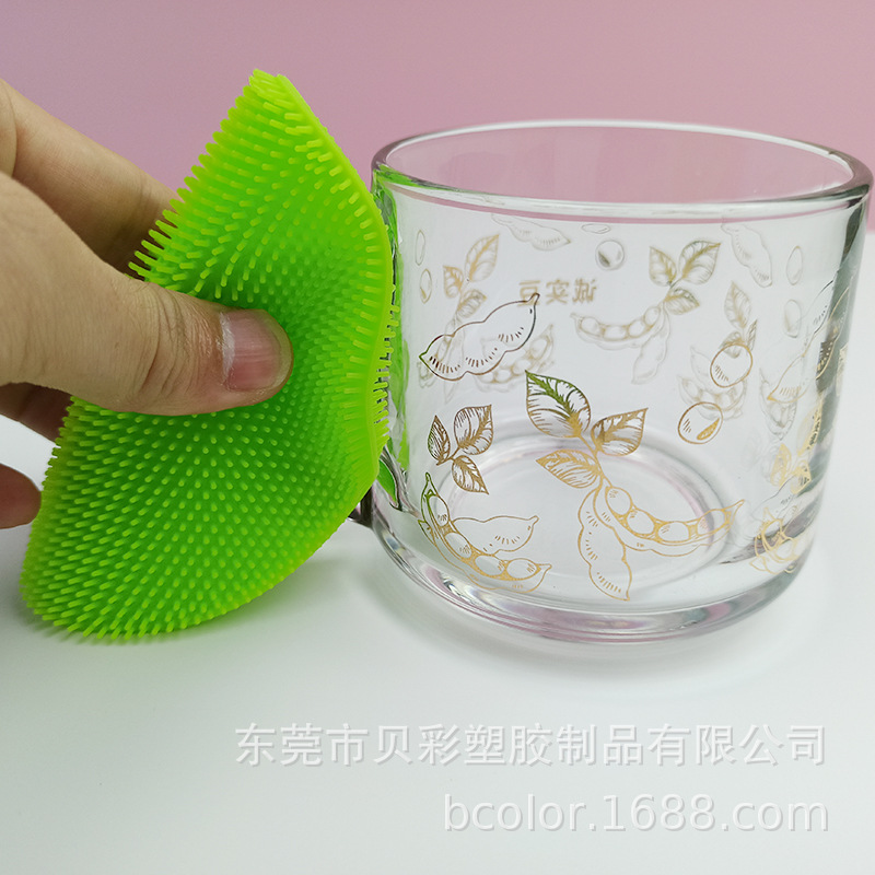 Customized silicone cleaning brush for dishes, dishes, cups, double-sided brush head with strong stain removal ability Silicone product factory