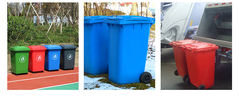 Plastic Environmental Sanitation Outdoor Sorting Garbage Bin 240L Large Wheeled Foot Trailer 120L Garbage Bin Manufacturer