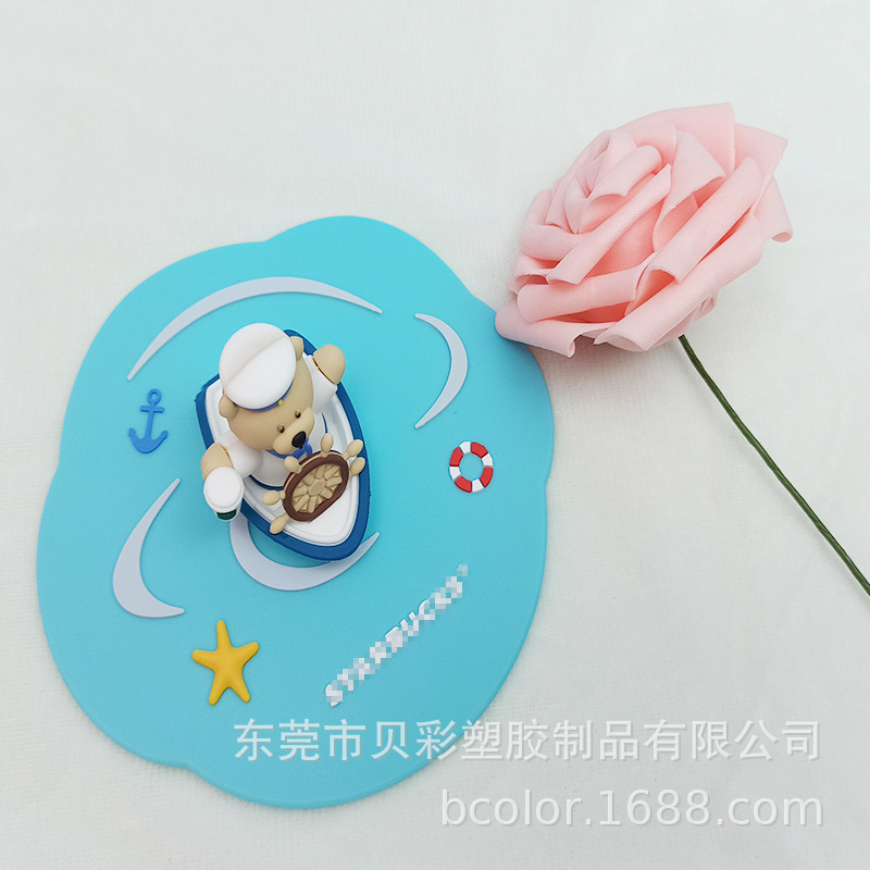 Cup Lid 3D Doll Ship Navigator Design Drawing Food grade Silicone Gift Drawing Sample