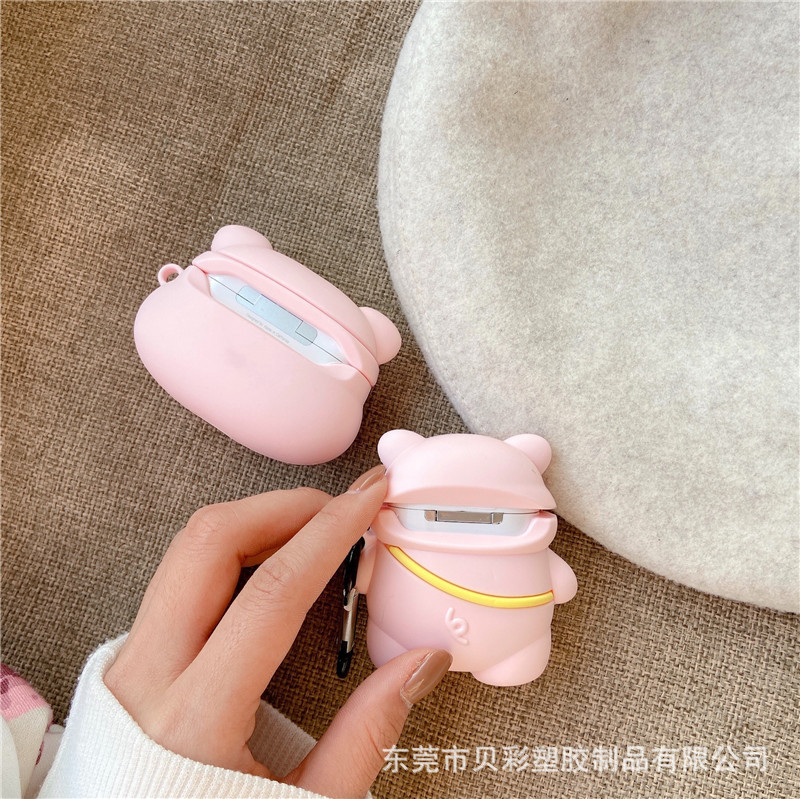 Bluetooth earphone case cartoon IP image suitable for airpods silicone three-dimensional protective cover, grinding tool manufacturing