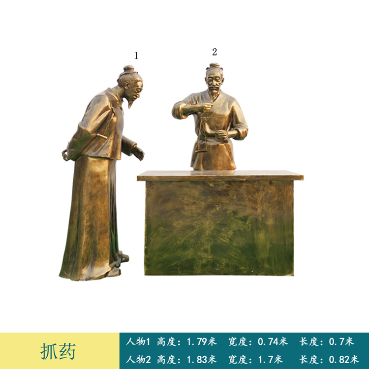 制药场景雕塑 传统民俗制茶工艺玻璃钢人物摆件 城市景观定做