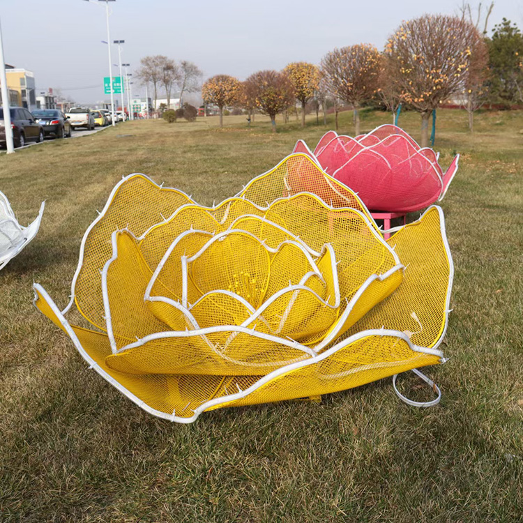 不锈钢镂空花朵雕塑 商业街广场装饰小品摆件 城市景观抽象雕塑定制