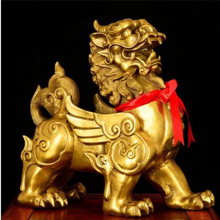 Landscape Sculpture Large Pixiu Unicorn Processing Customized Zhongzhong Copper Carving