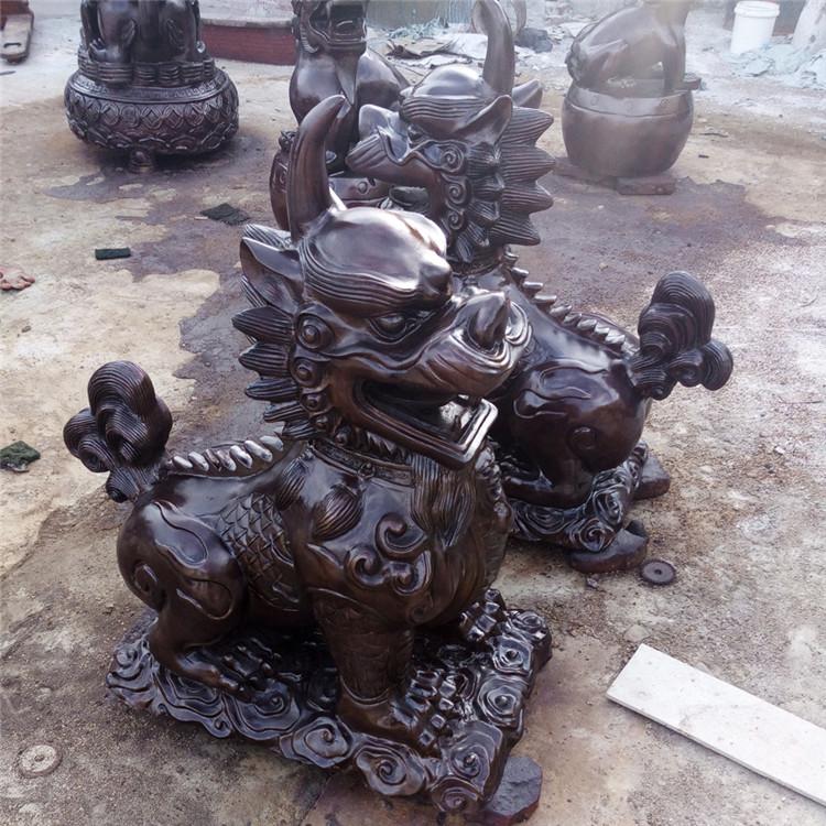 Landscape Sculpture Large Pixiu Unicorn Processing Customized Zhongzhong Copper Carving