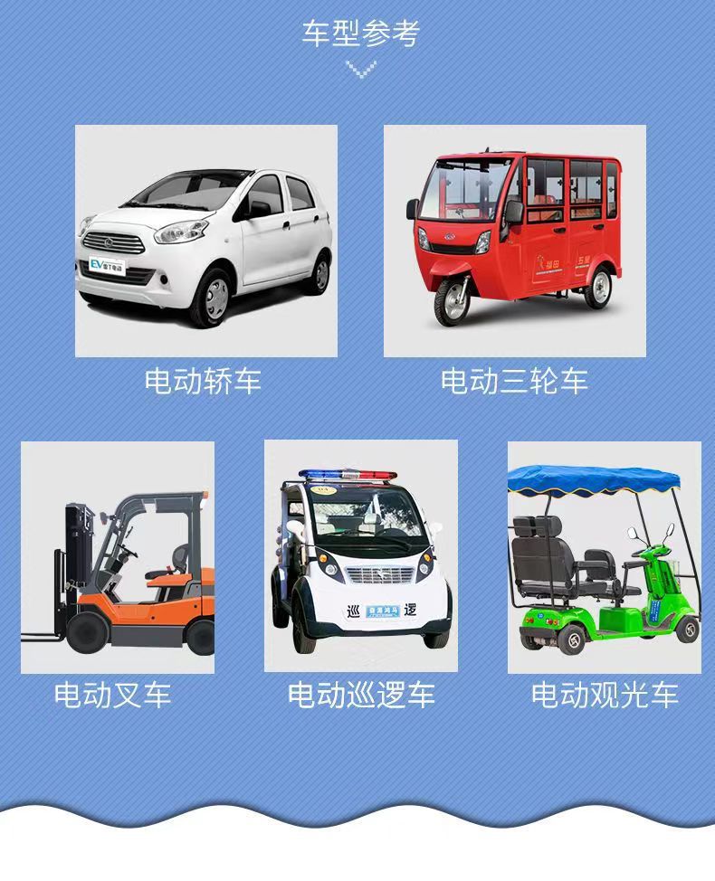 Electric trike four-wheel vehicle electric vehicle charger 60V72V100AH new energy lithium battery charger