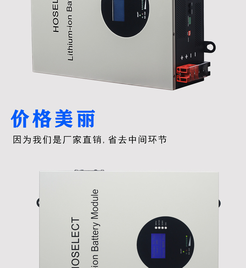 BYD Cell Home Wall Mounted Energy Storage Battery Pack 48V100Ah Home Energy Storage Power 18650 Lithium Battery