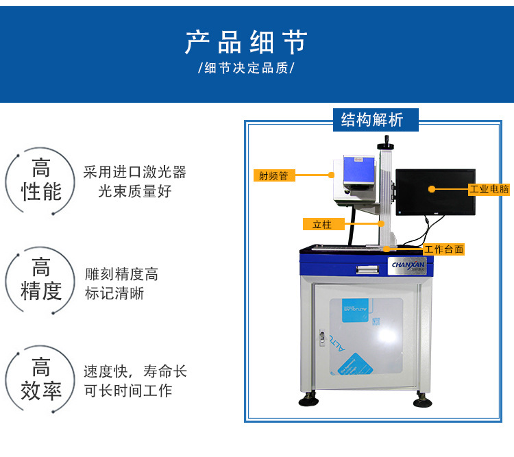 Customized laser marking machine for processing wooden boards, laser engraving packaging boxes, plastic materials, laser engraving and marking