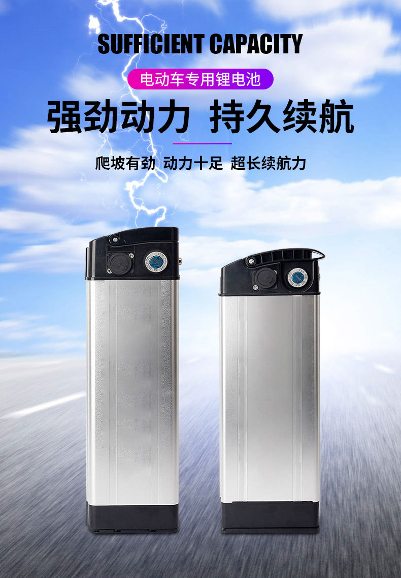 Customized electric vehicle battery 48V Haiba Silver Fish Lithium Battery Pack 36V Valet Delivery Folding Bicycle Exclusive