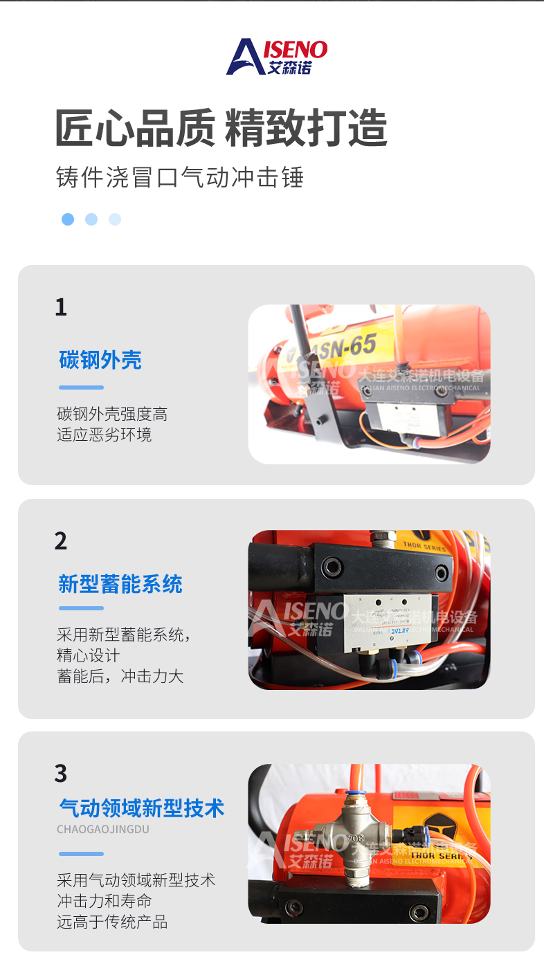 ASN-65 for independent riser cleaning of the riser separator of the pneumatic impact hammer used for pouring and blowing of Esseno castings