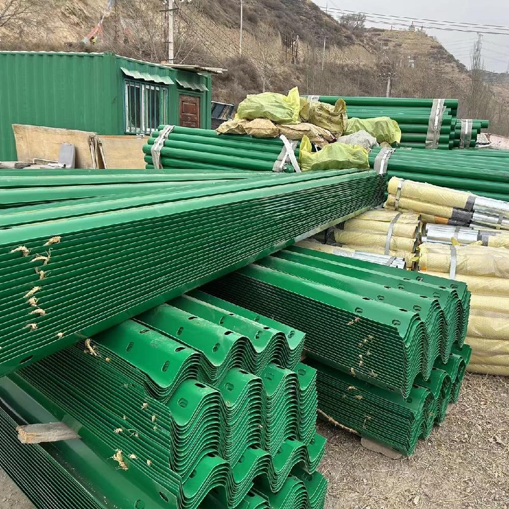 Double wave galvanized spray plastic railing, rural road waveform guardrail board, highway collision prevention