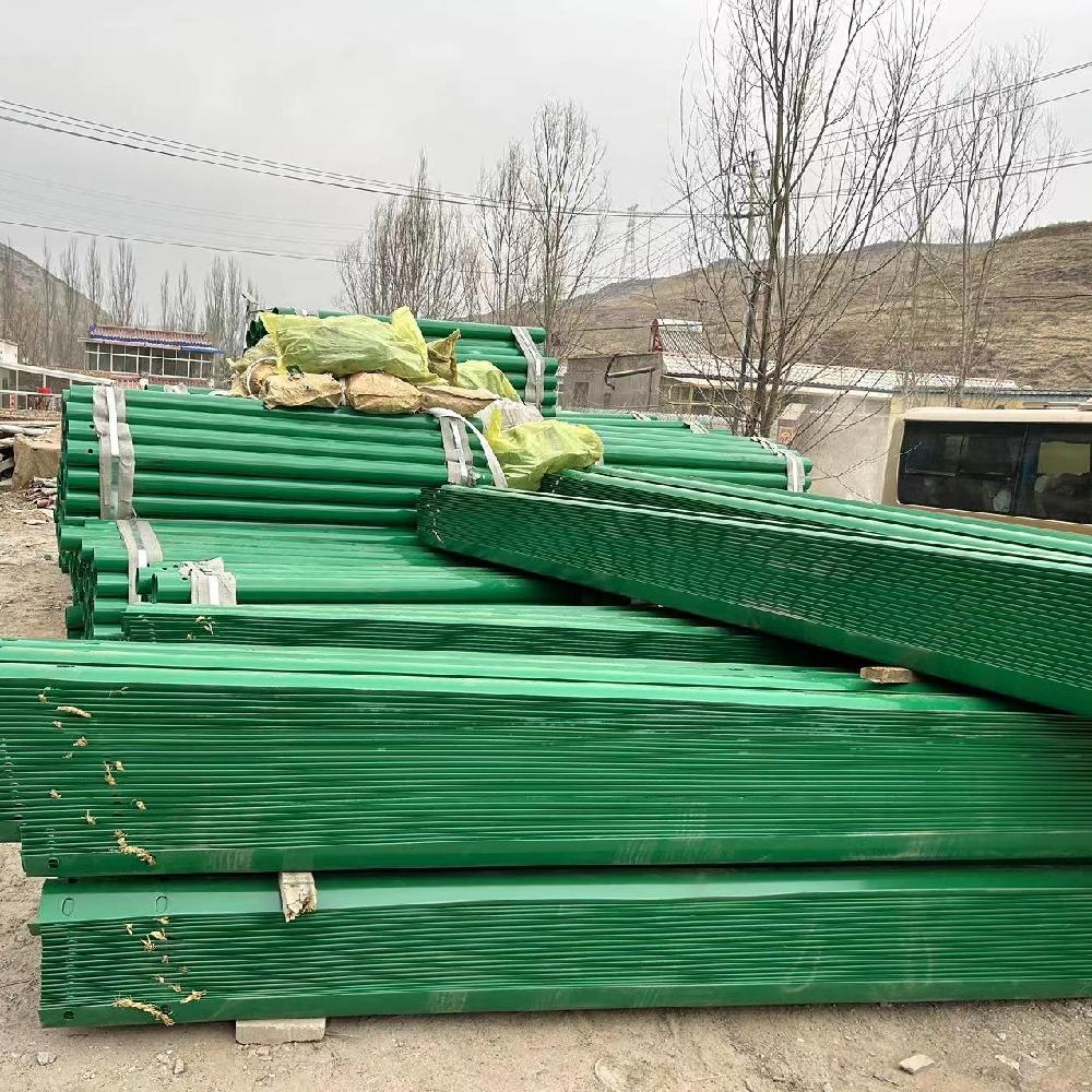 Double wave galvanized spray plastic railing, rural road waveform guardrail board, highway collision prevention