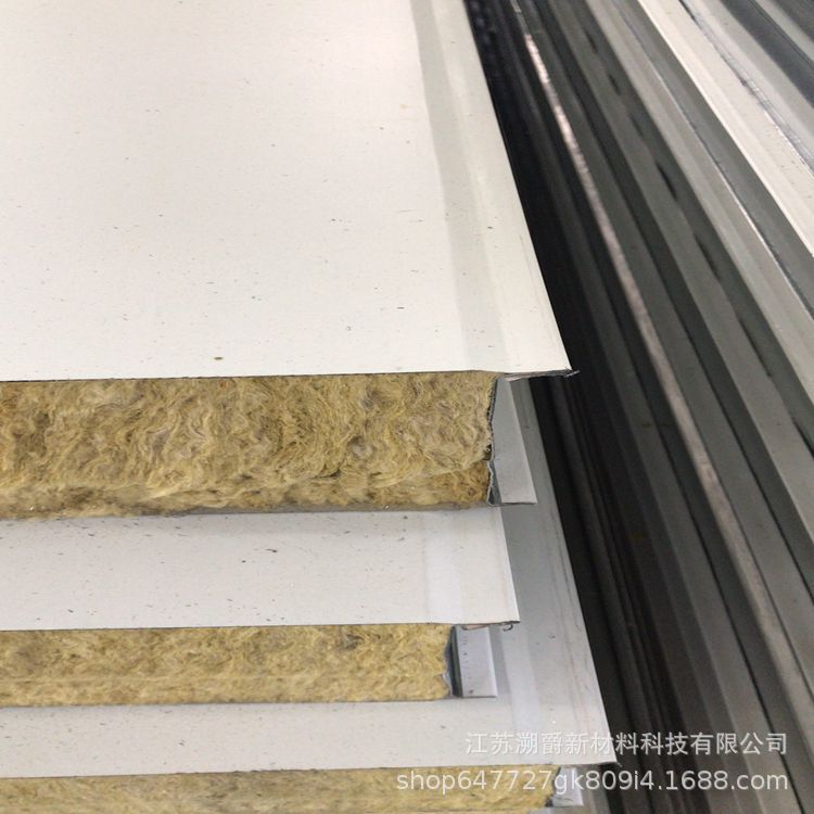 Manufacturer provides purified rock wool sandwich panels with double-sided color steel exterior wall mechanism composite sandwich panels