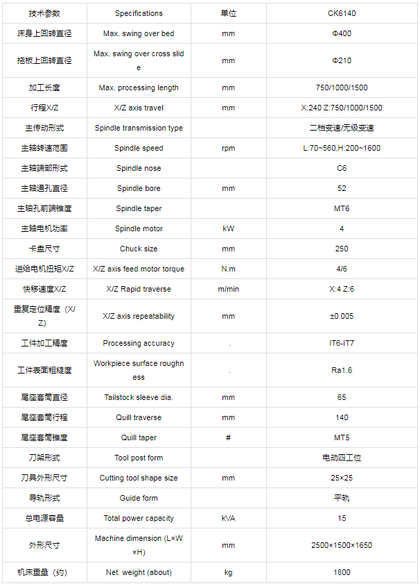 Weidi Machine Tool CK6140 CNC Lathe Metal Cutting Machine Tool Spot Direct Delivery Support Customization