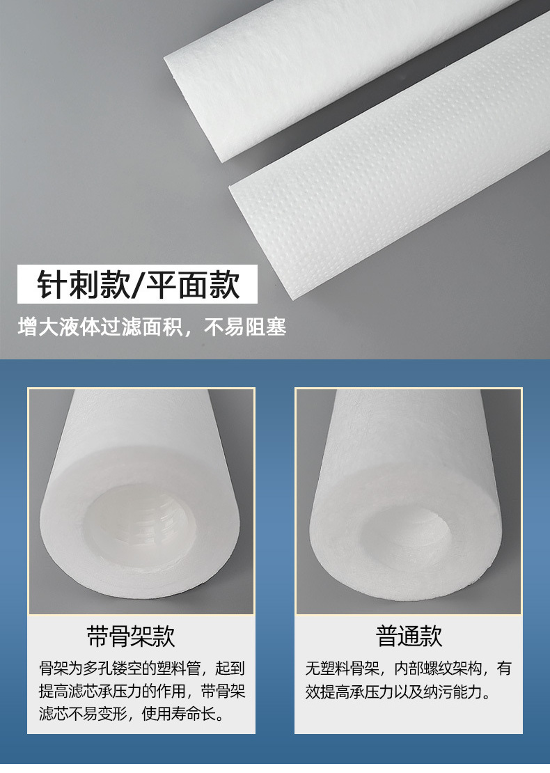 Polypropylene filter PP cotton filter universal 10 inch PP cotton flat mouth plug-in cleaning machine water treatment filter element