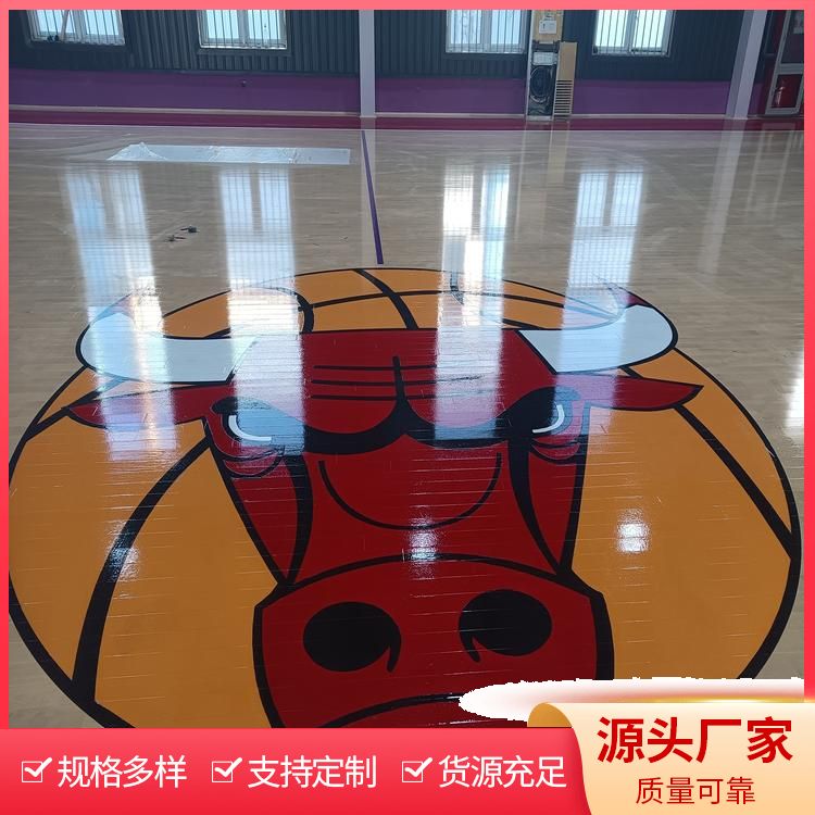  博纳 球场运动木地板供应 运输方式物流 环保 彩色缓冲区