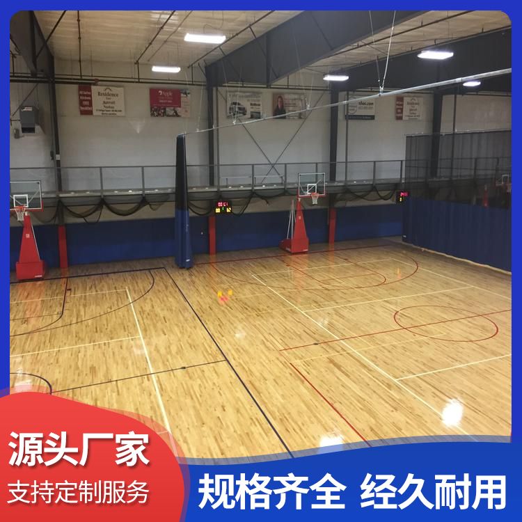 博纳 学校风雨操场地板厂家批发 阻燃 现场做漆 双龙骨结构