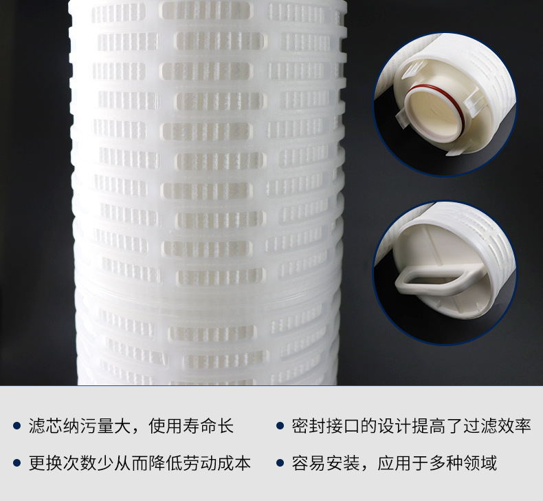 40 inch domestic alternative high flow pure water equipment, high flow water filter cartridge, polypropylene folding filter cartridge, customized according to sample