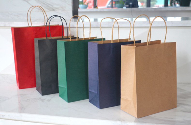 Factory spot Kraft paper handbag shopping gift bag take out packaging bag kraft paper bag customized