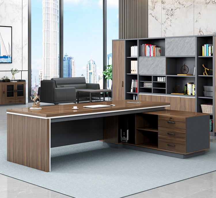 Boss's desk, office desk, chair combination, manager's desk, supervisor's desk, minimalist modern office furniture, president's desk, large class desk