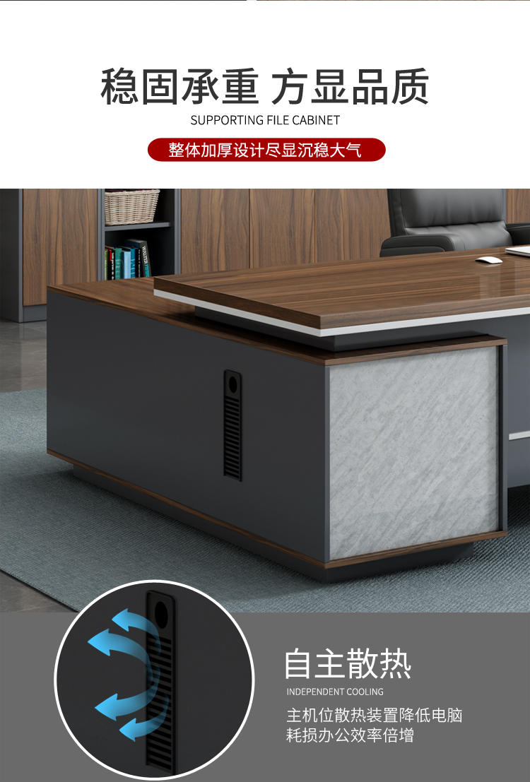 Boss's desk, office desk, chair combination, manager's desk, supervisor's desk, minimalist modern office furniture, president's desk, large class desk