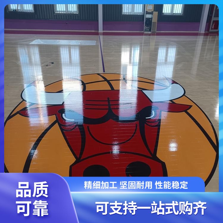  博纳 健身房实木运动地板供应 用途运动型场馆 双龙骨 包工包料